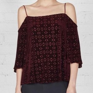 Bailey 44 Isabeli Velvet Cold Shoulder Top